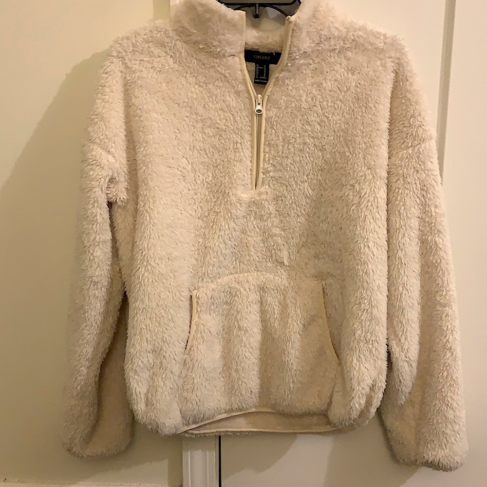 Cream fuzzy sweater